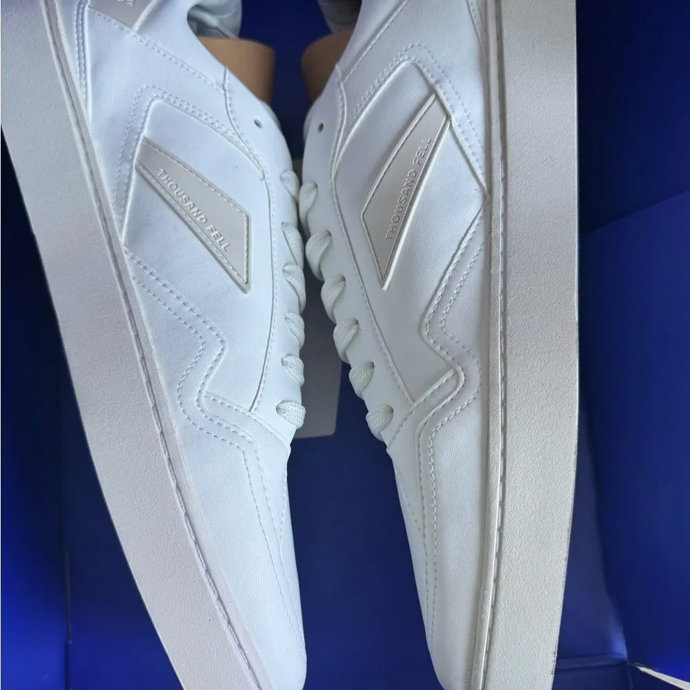 NWT Thousand Fell Men’s Court Sneaker White Size 10 Sustainable Vegan Leather